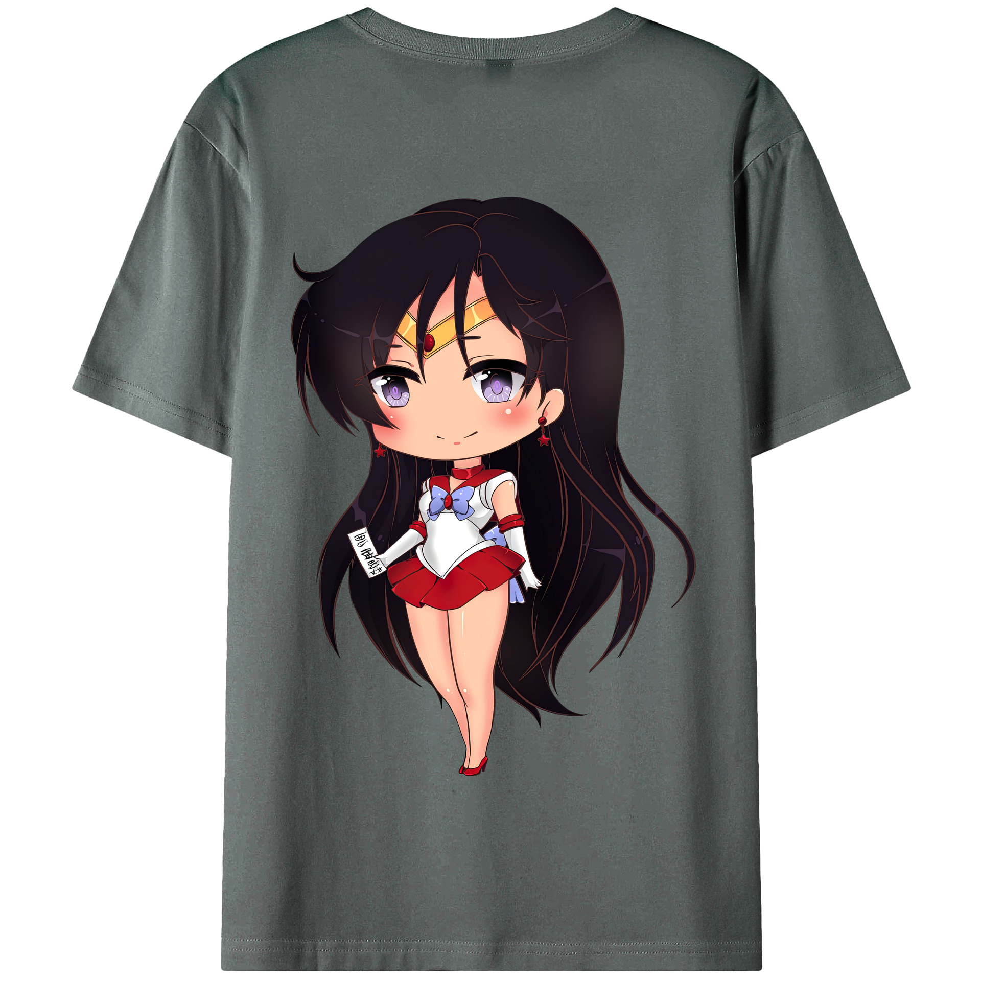（画像用） 美少女戦士セーラームーン 火野レイ ひの レイ Sailor Moon Hino Rei （セーラーマーズ,Sailor Mars） 綿100％半袖Tシャツ（背面プリント）